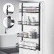 4 Tiers Kitchen Bathroom Pantry Over The Door Hanging Organizer Adjustable Baskets Storage Rack Shampoo Conditioner Body Wash Shelf
